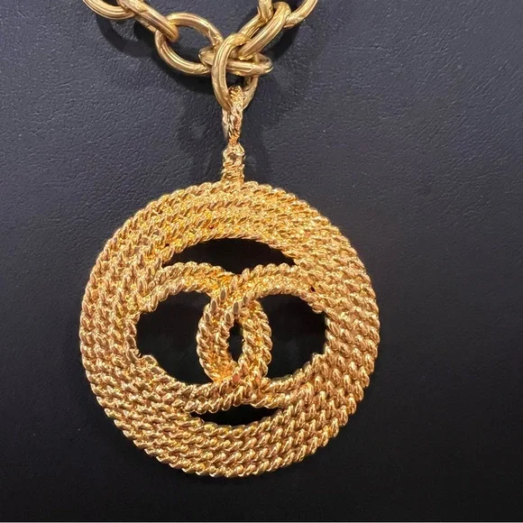 Chanel Gold Plated Chain Pendant Necklace - Picture 5 of 6
